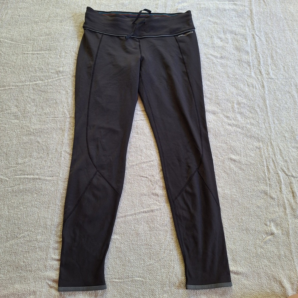 Patagonia Worn Wear Active Leggings Black Stretch Cross Stitch 2018 Medium